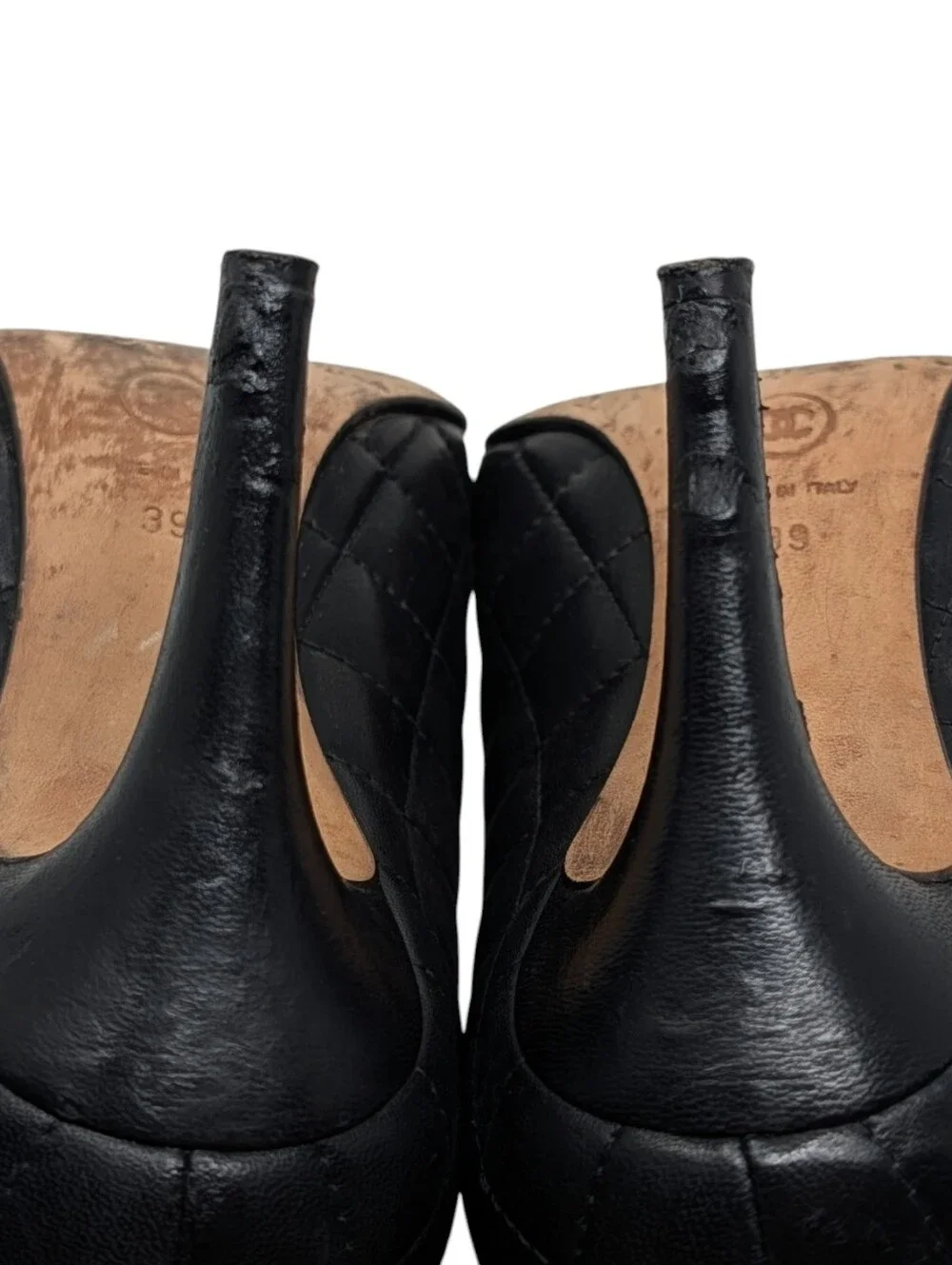 Chanel Black Quilted Leather Interlocking CC Heeled Bootie Boot Size EU 39